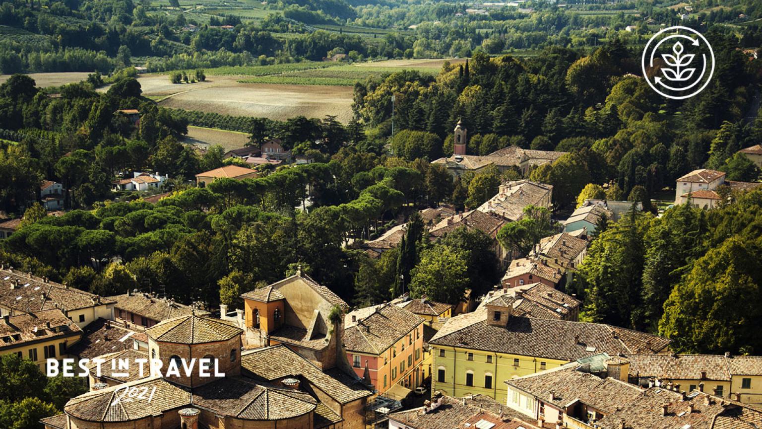 Brisighella, en la provincia de Rávena, Italia, parte de la ruta sostenible Le Vie di Dante