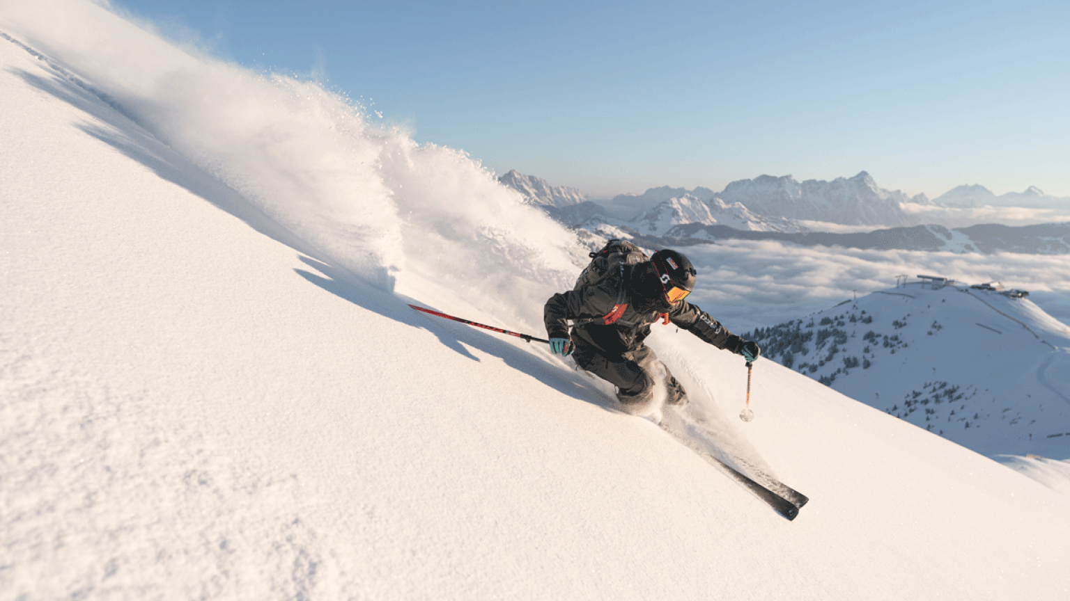 Esquiando en los alpes austriacos.