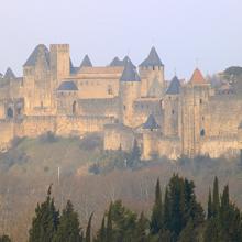 La ciudad medieval de Carcassone, Francia