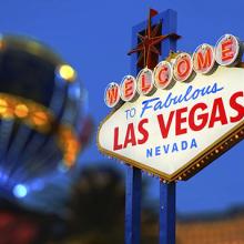 Mítico cartel que da la bienvenida a Las Vegas, Estados Unidos