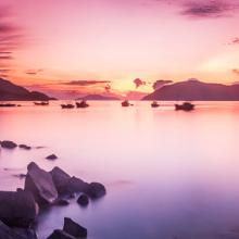 Amanecer en las islas Con Dao, provincia de Ba Ria-Vung Tau, Vietnam