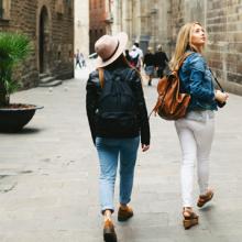 Viajeros en Barcelona, Cataluña, España