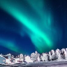 Aurora boreal en Finlandia, Laponia