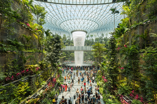 Planea una larga escala en Singapur para disfrutar del asombroso aeropuerto Jewel Changi. © Sing Studio / Shutterstock